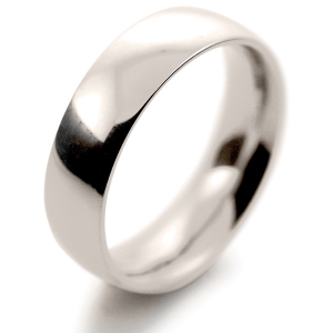 Court Very Heavy -  6mm (TCH6 W) White Gold Wedding Ring